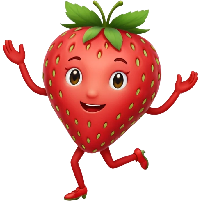 Strawberry dancing emoji