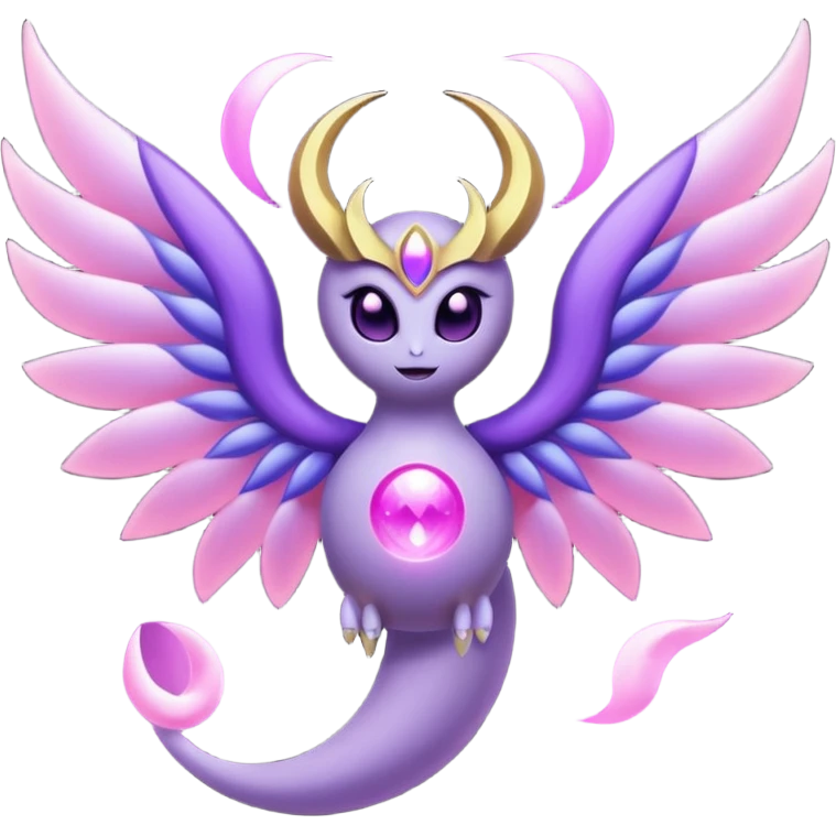 Pokemon legendary purple and pink lunala emoji