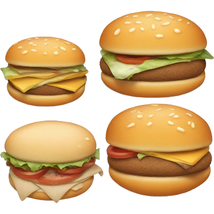 An emoji of three identical food items, each in different sizes: a large, a medium, and a small version, showcasing their size variations emoji