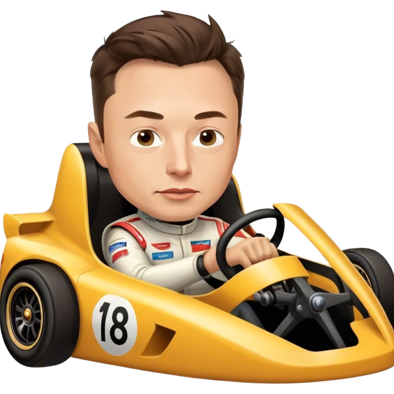 race car with elon musk inside emoji