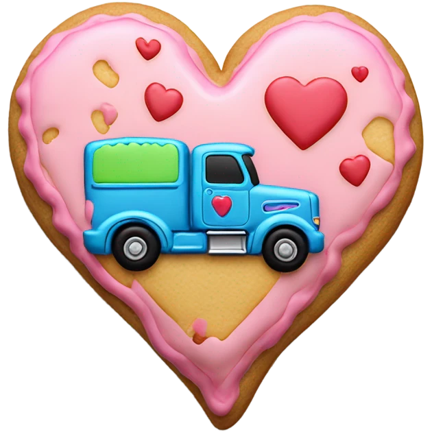 cookie heart with semi truck emoji