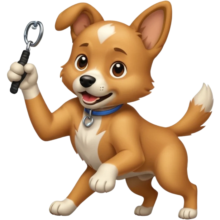 A dog hitting the griddy emoji