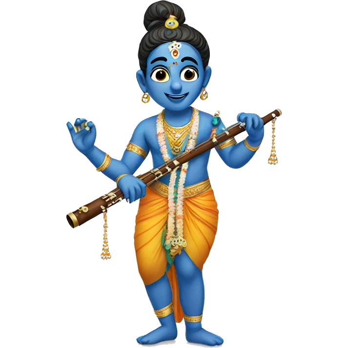  Krishna with flute emoji