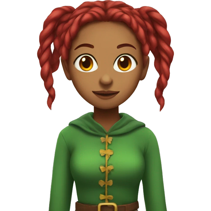 girl with elf ears and red dreadlocks  emoji