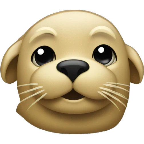 a seal with curly blond hair on a rock emoji