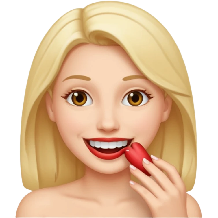 Un  emoji femme faisant une fellation emoji