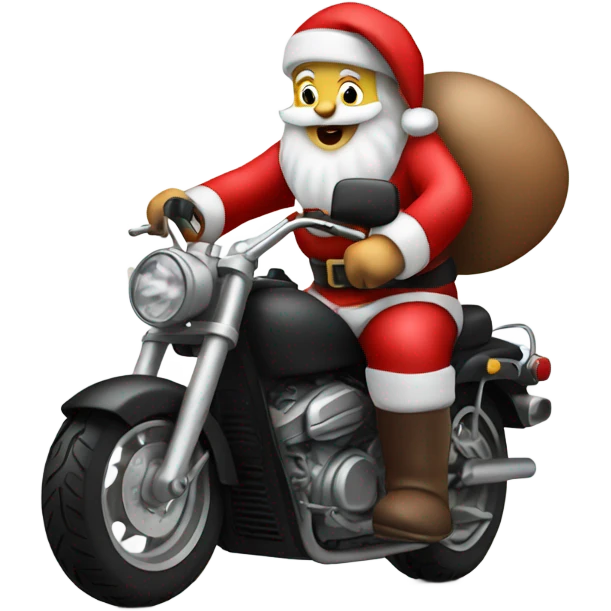 Santa riding a motorcycle emoji