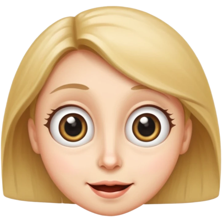 Funny caricature style cartoon, big eyes, happy face emoji