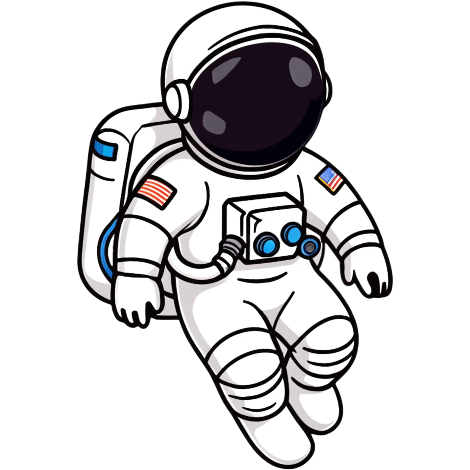 astronaut in white spacesuit spacewalking over a field emoji