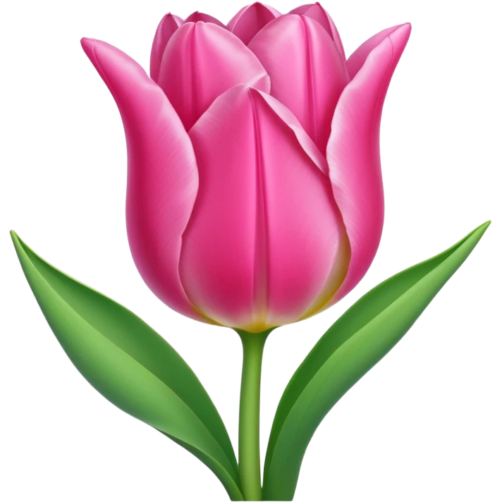 тюльпан розовый и один листочек emoji