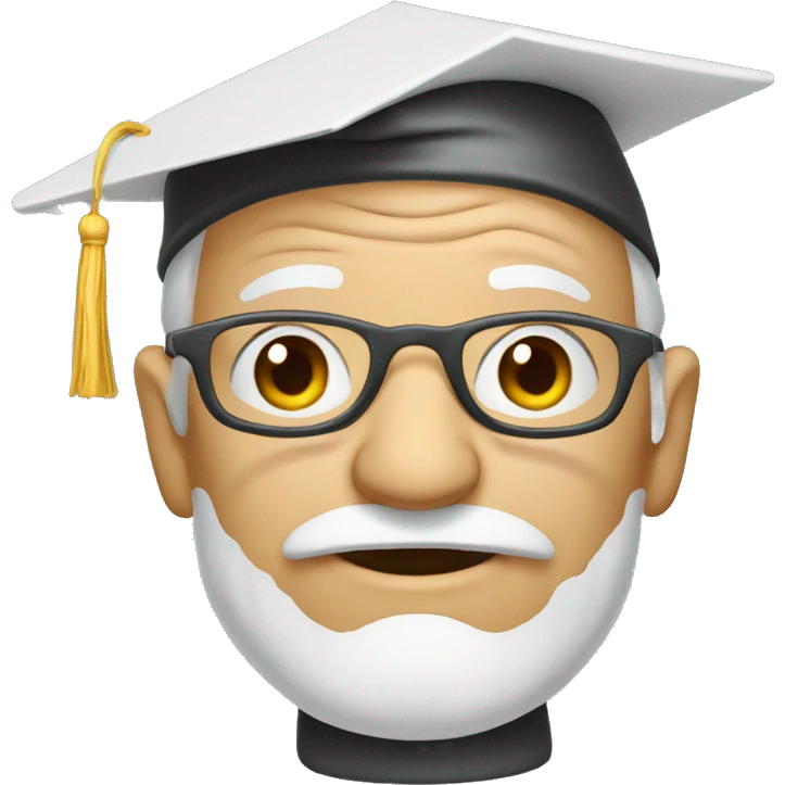 old professor with graduation cap emoji