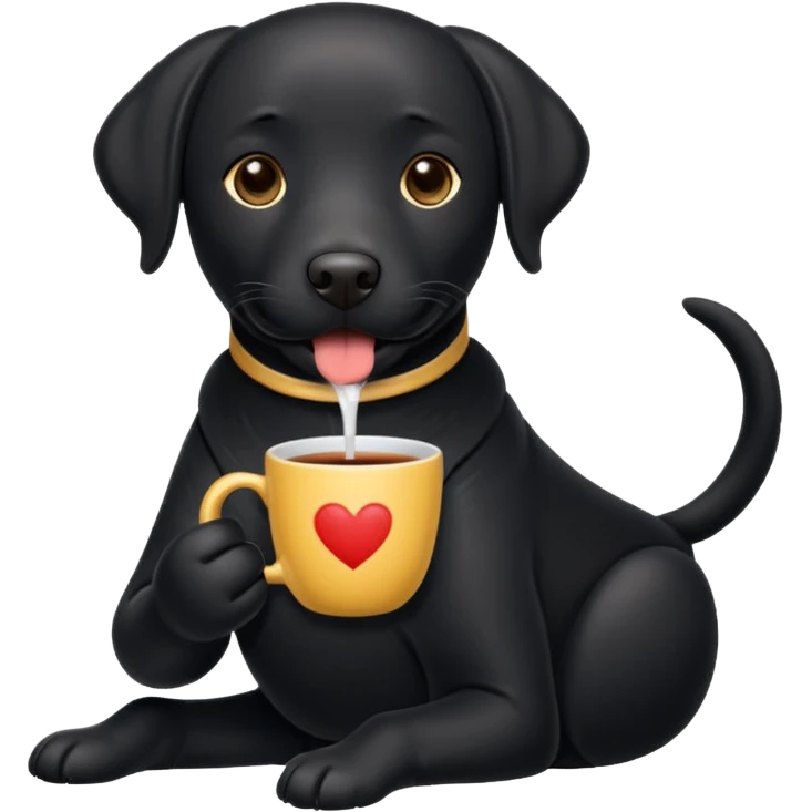 Cup of Tea cake black Labrador  emoji