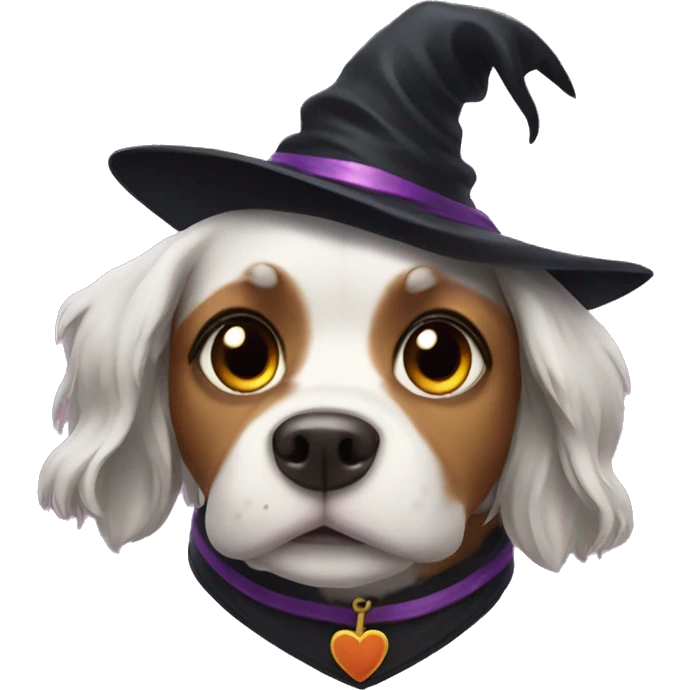 Dog witch heart emoji