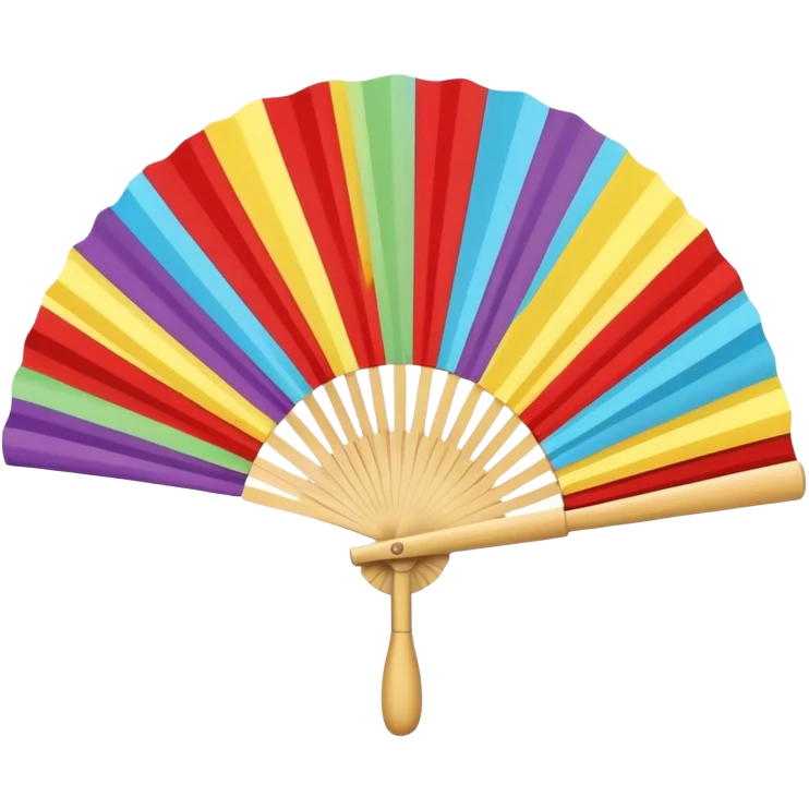 colorfull hand held fan emoji