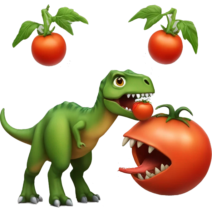 Tomato sucking dinosaur emoji
