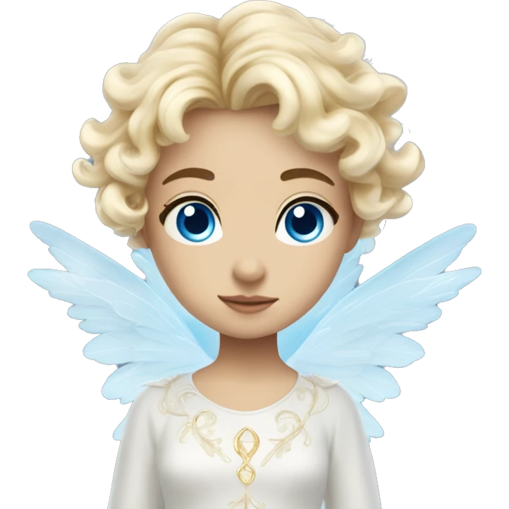 Ethereal angel fairy with blue eyes ￼ emoji