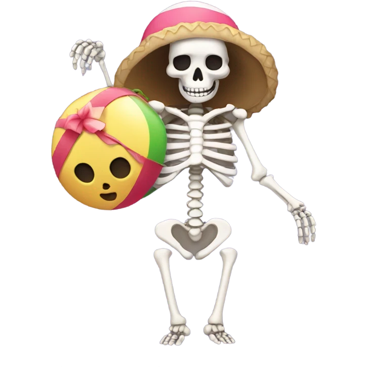 Skeleton in a big bikini emoji