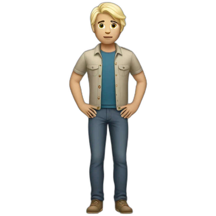 Man full body white blond hair emoji