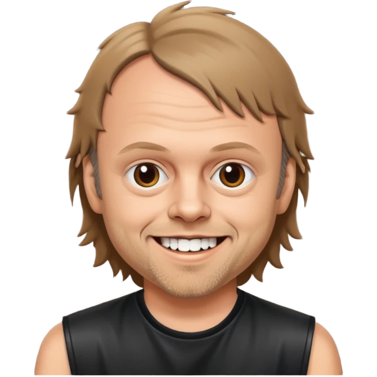 Lars ulrich young, (brown wolfcut, 80s) emoji