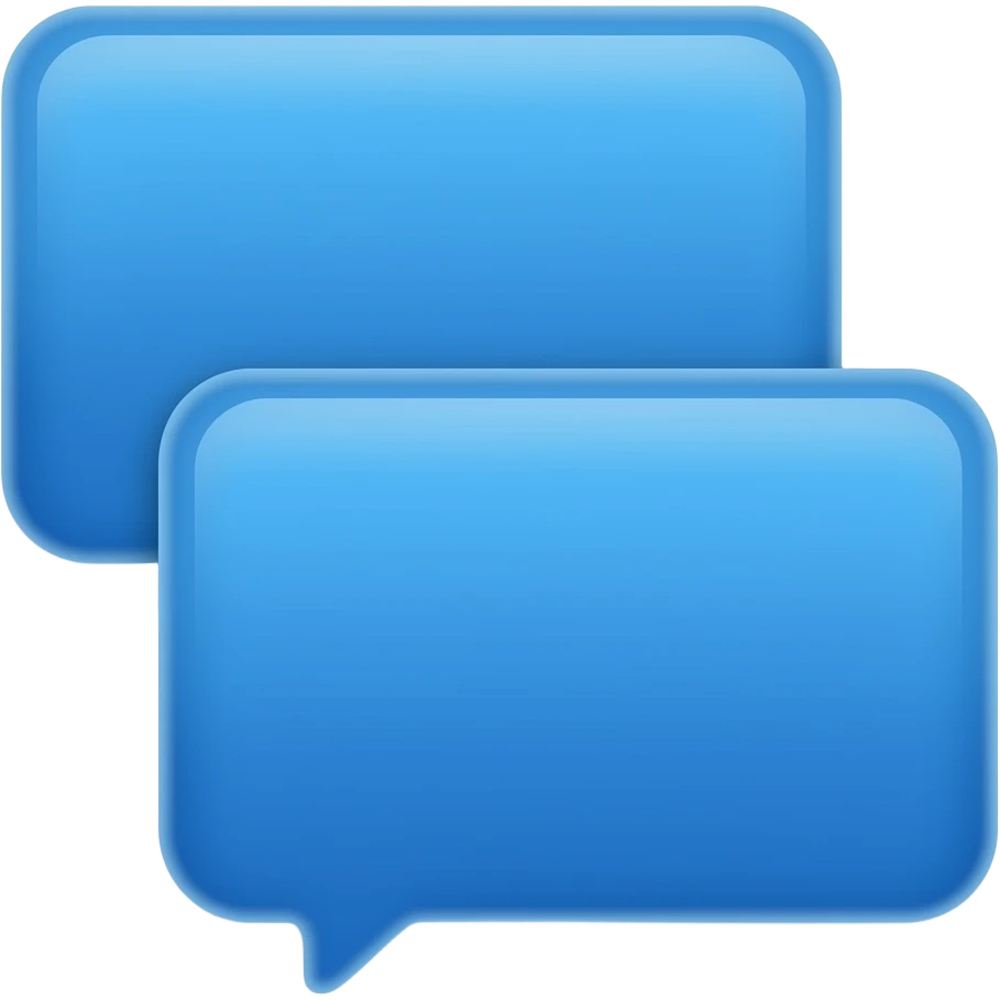 Blue color two layer UI pop ups 2D render iPhone emoji png of a detailed Computer UI pop ups emoji