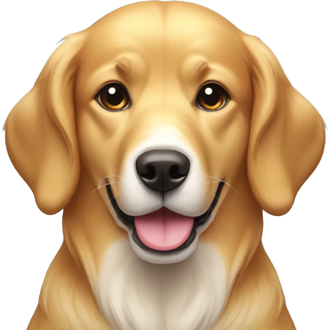 female gooden retriever dog with bow on head emoji
