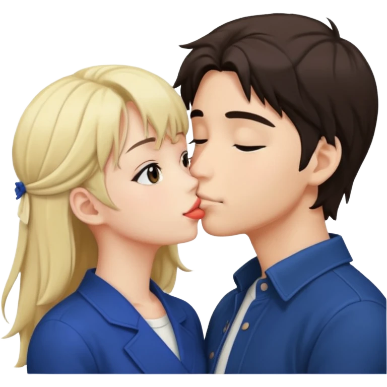 beautiful romantic anime kiss couple emoji