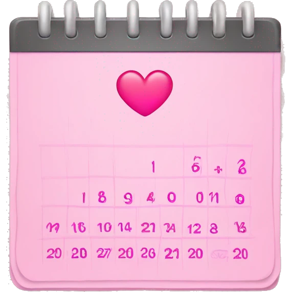 Pink Calendar with a heart a big 30 on it  emoji