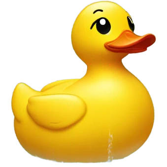 Rubber duck using a shower emoji