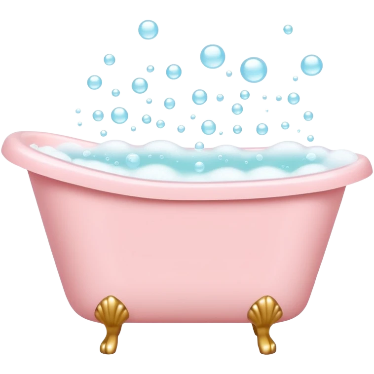 Pale pink bathtub with bubbles emoji