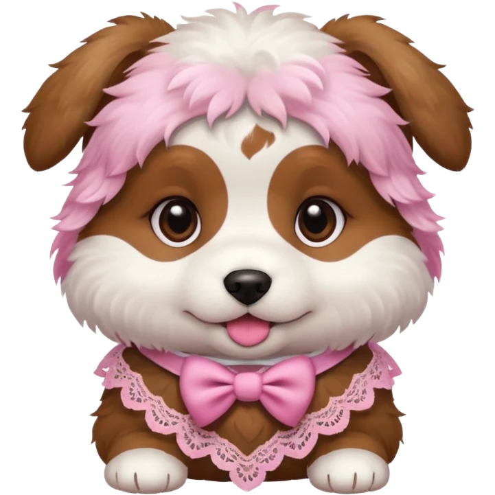 puppy with a pink lace emoji