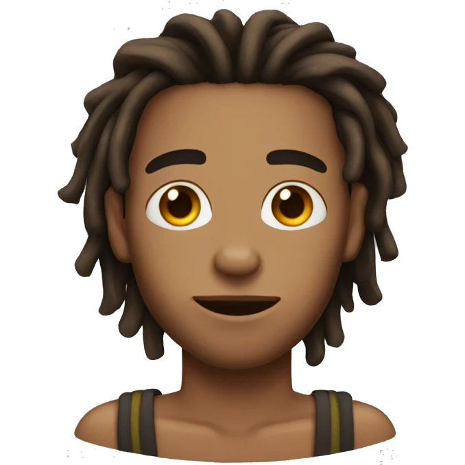 guy, tan skin, dreads, hazel eyes emoji