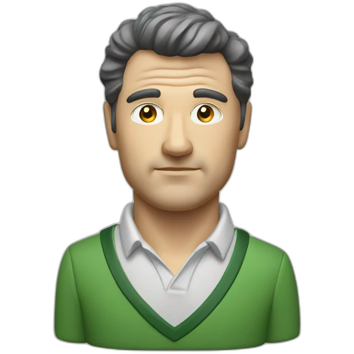 bust of white middle aged golfer with dark hair emoji