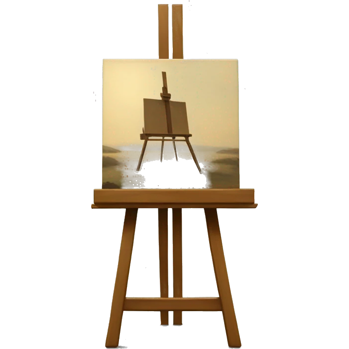 easel with a painting
 emoji