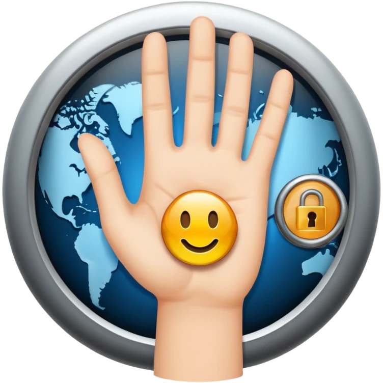 a hand waving with a VPN lock icon in the palm emoji