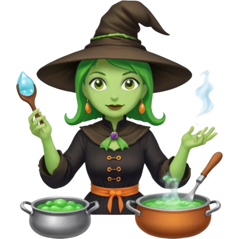 green witch cooking potion emoji