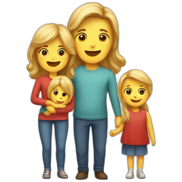 emoji danish family with mom, dad, kid emoji