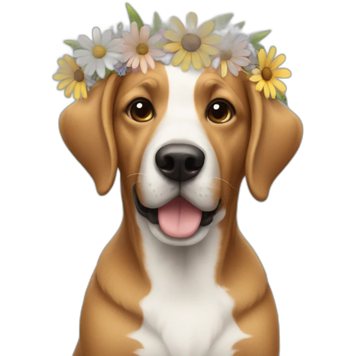 dog with flowers emoji