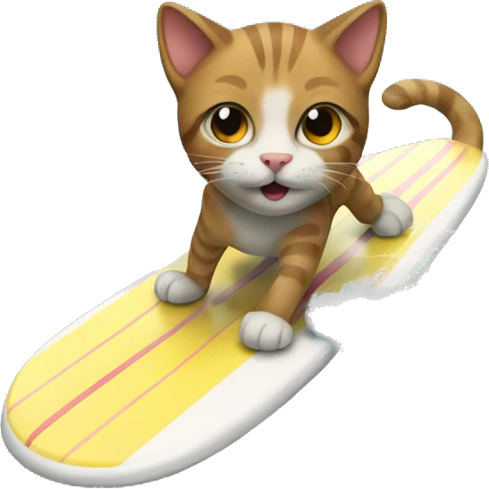 A cat surfing  emoji
