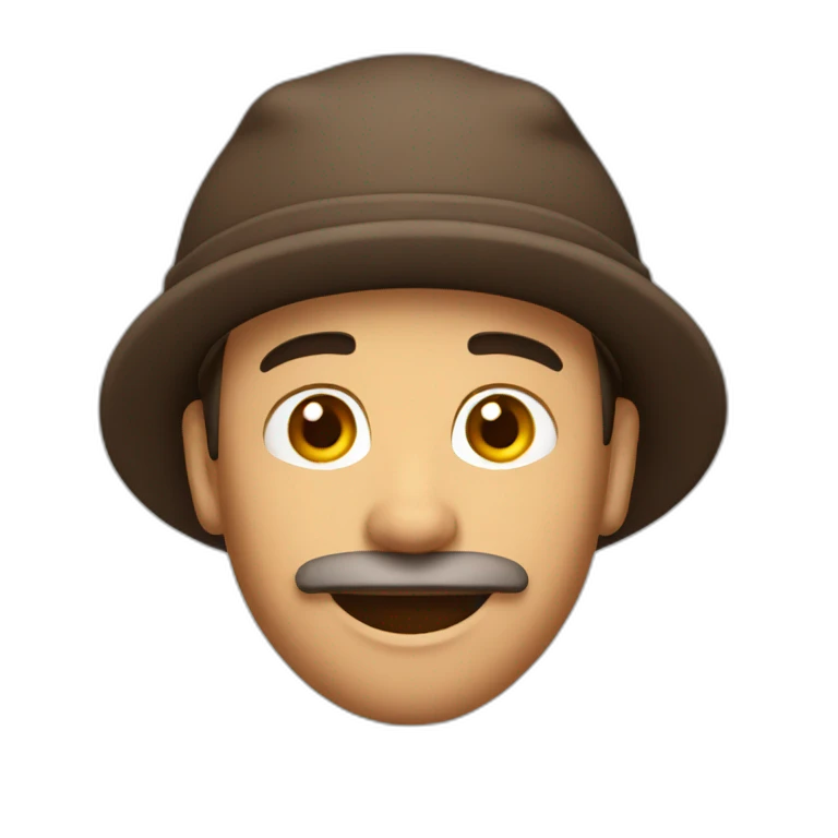 Homme brun avec un beret emoji