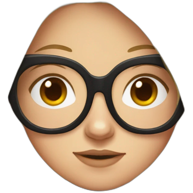 white girl with glasses and long blonde hair and black hoodie and a red doberman emoji
