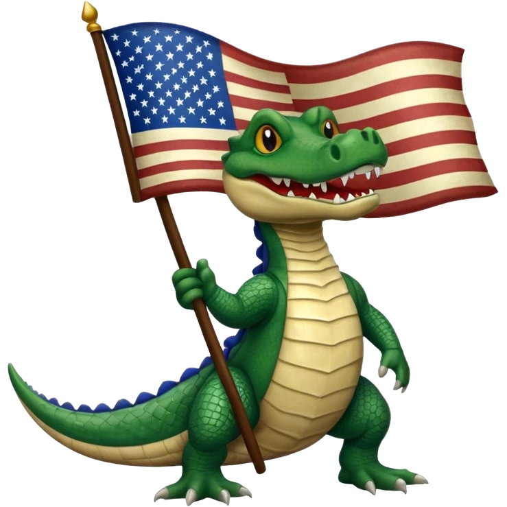 Gator with American flag emoji