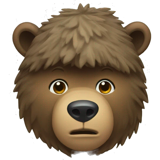 bearhead peeking top of pine tree emoji
