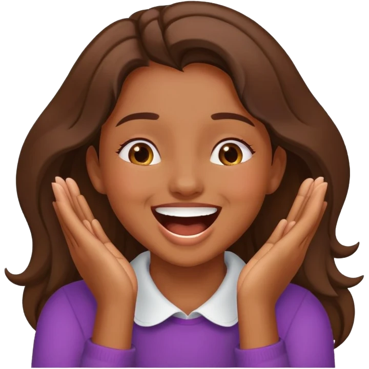 Girl with hands around throat laughing emoji