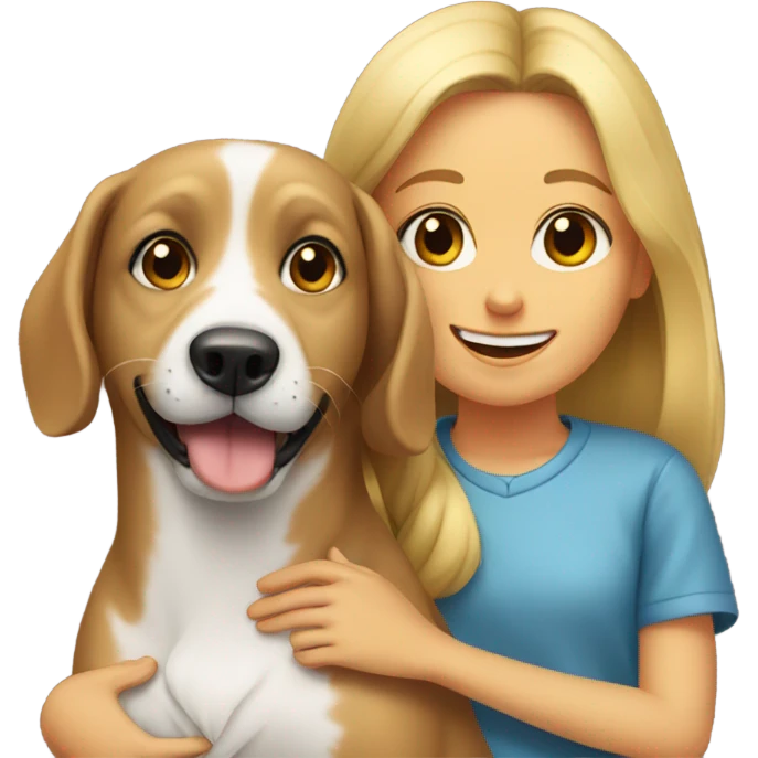 Dog with girl emoji