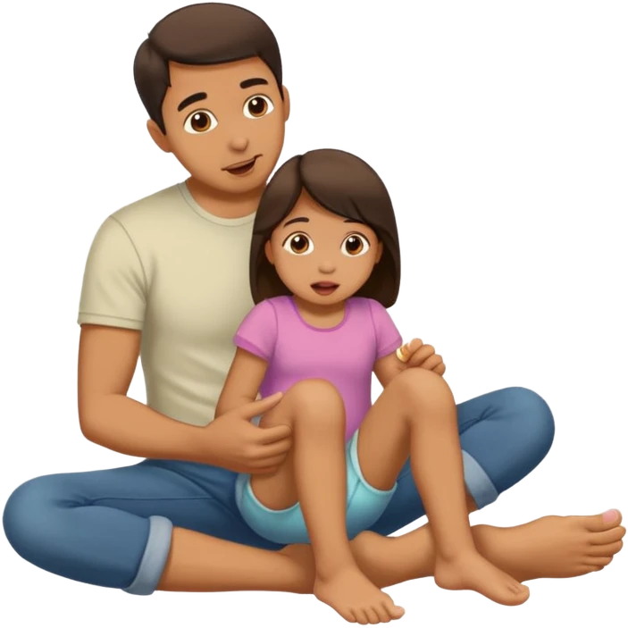 Kızını ayaklarını yalıyan bir erkek emoji