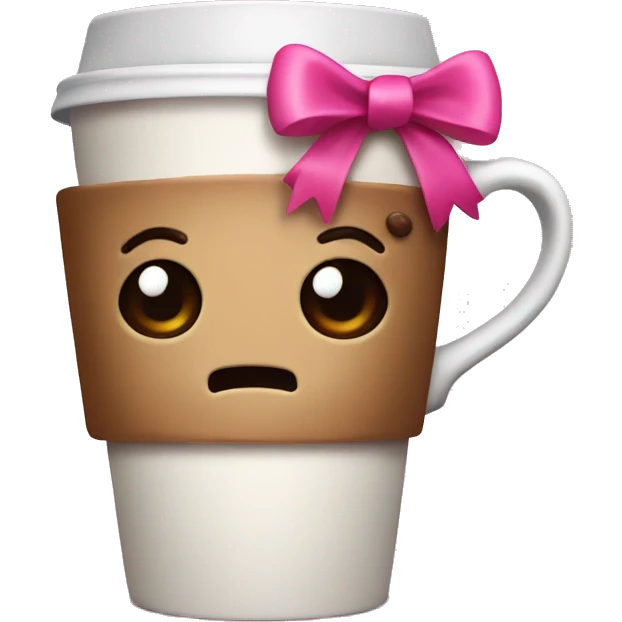 A coffee with a pink bow emoji