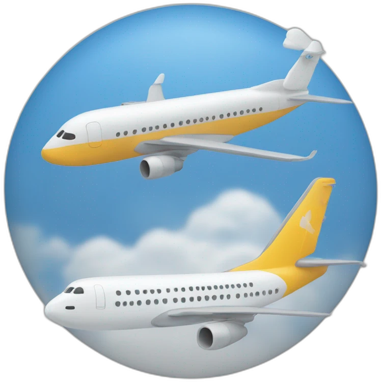 Un avion et deux tours emoji