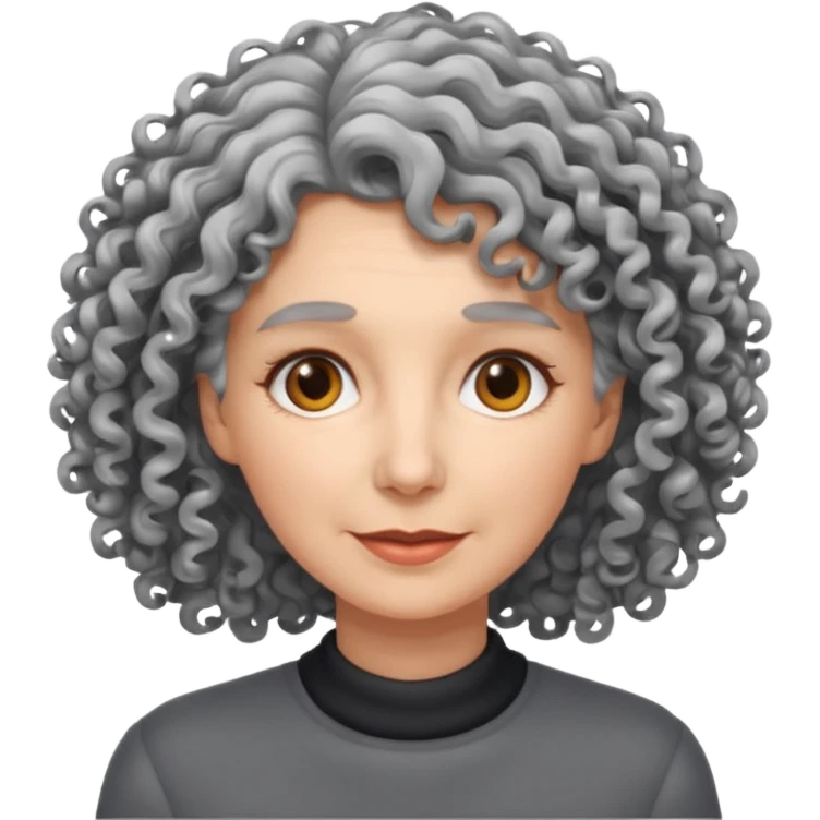 curly grey haired woman emoji