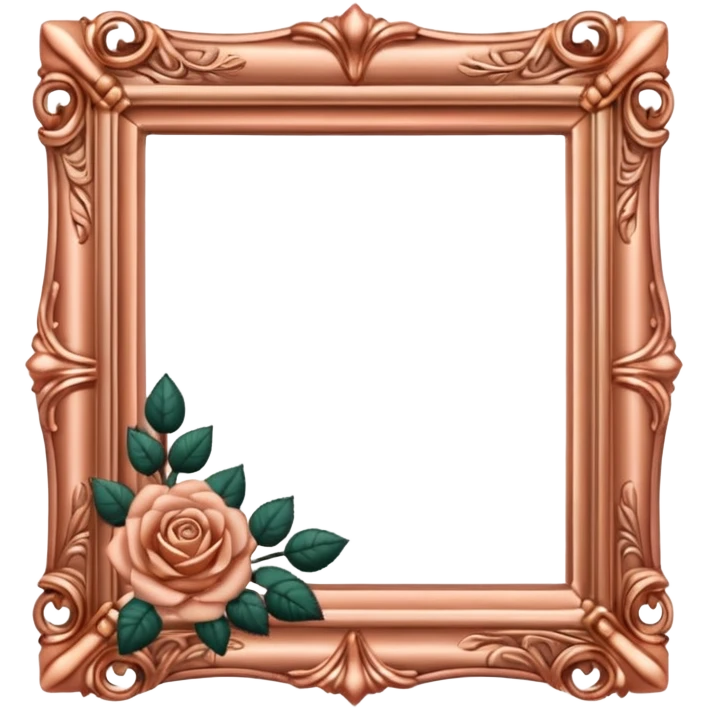 ornate square rose gold frame emoji
