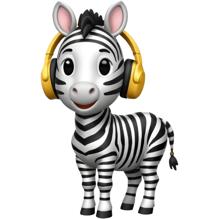A zebra listening to music emoji